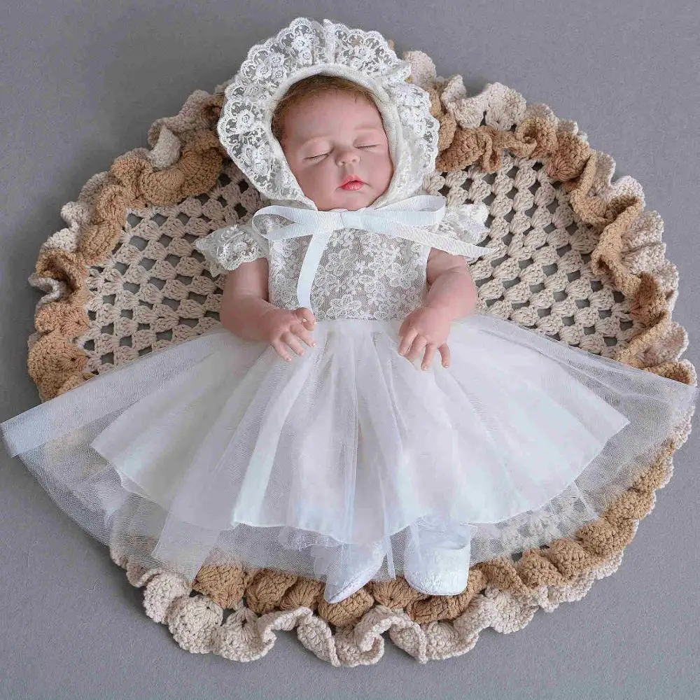 Bé Lễ Rửa Tội Đầm Ren Công Chúa Bé Sơ Sinh Christening Đồ Bầu 1 Năm Sinh Nhật Cưới Trẻ Sơ Sinh Christening Đầm