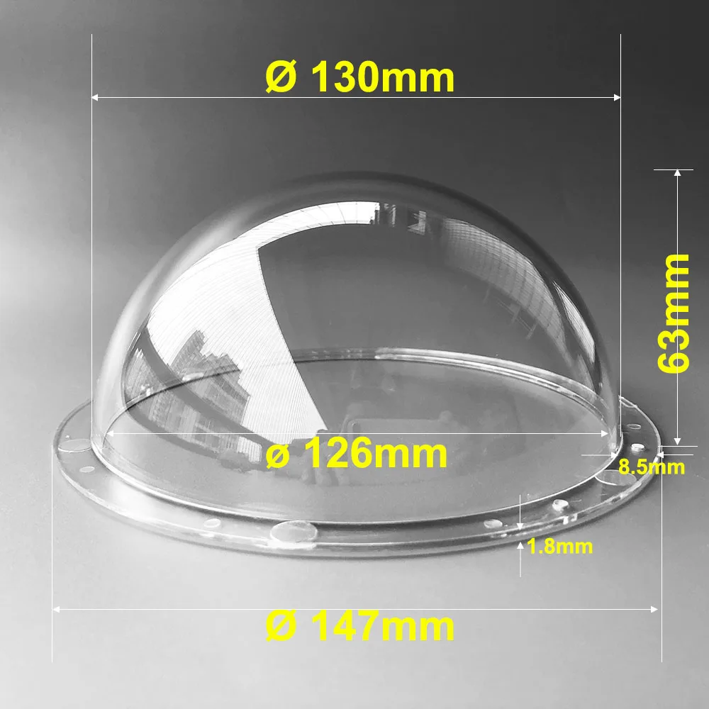 

5.78 Inch 147x63mm Acrylic Clear Dome Cover Indoor Outdoor Security CCTV Camera Housing Dog Porthole Window Round Transparent