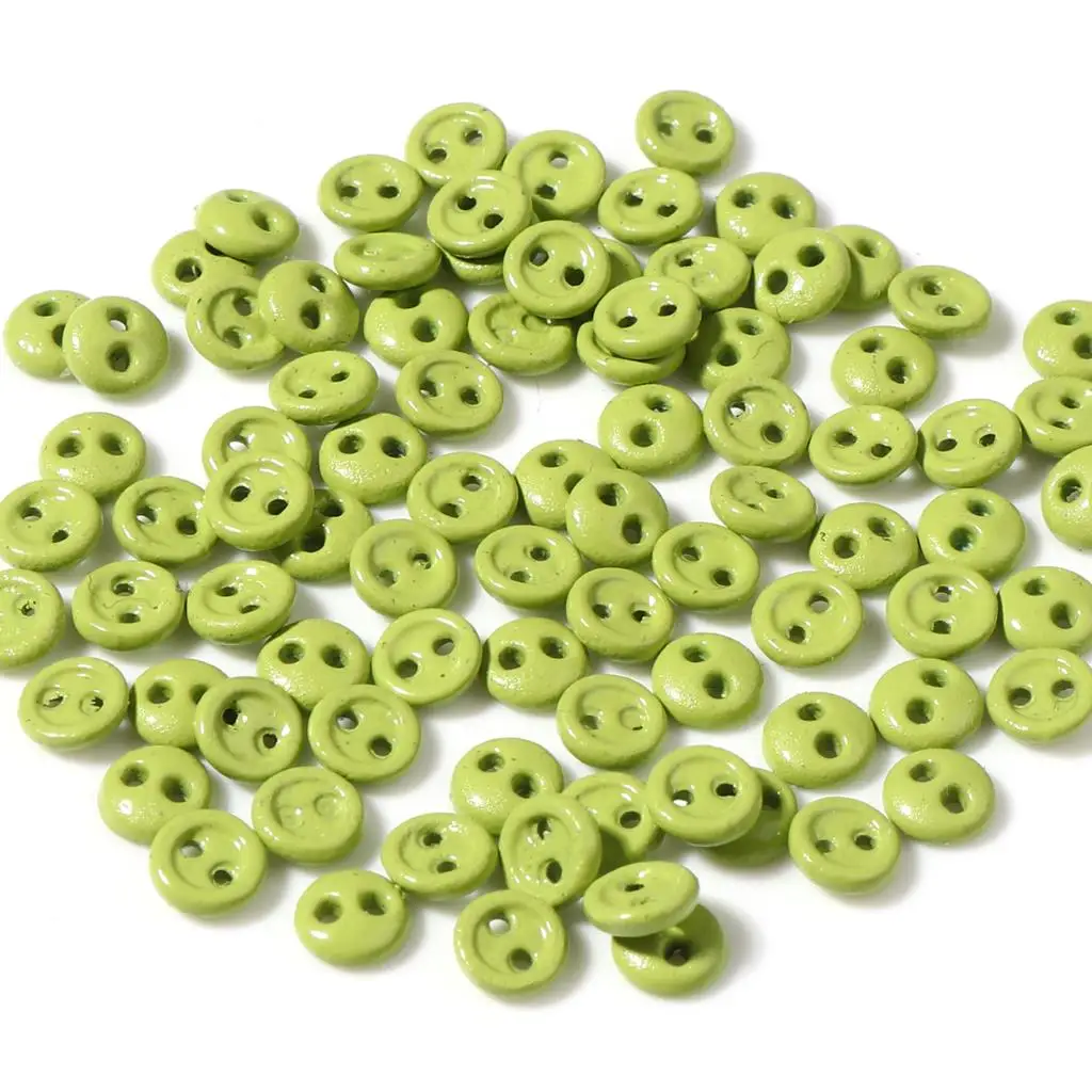 50 Stuks 3/4Mm Handgemaakte Pop Naaien Knoppen Voor Diy Poppenkleertjes Mini Knoppen Ronde Twee Gaten Knoppen kleding Naaien Accessoires