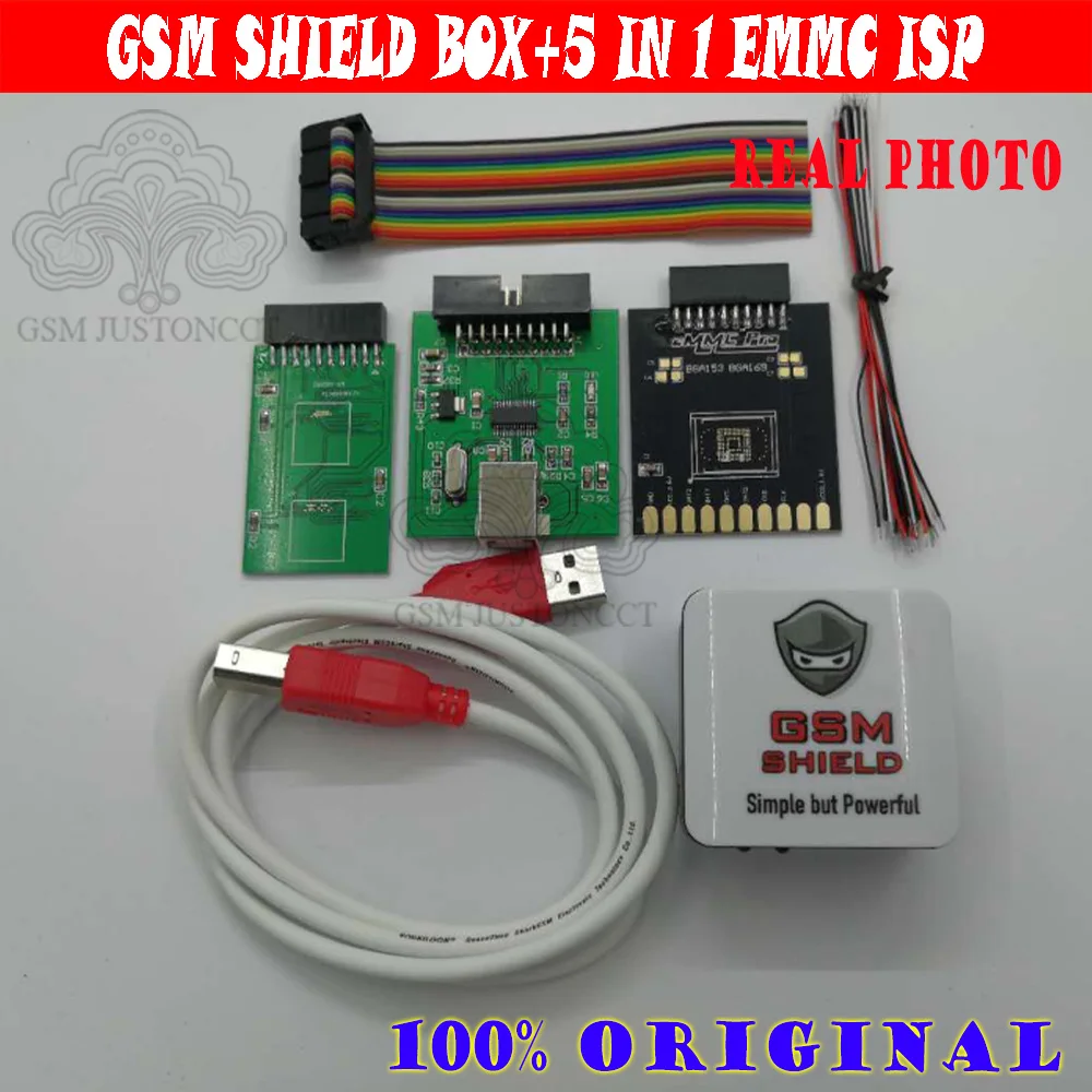 

The Newest GSM SHIELD Box + 5 in 1 EMMC Adapter Repair Imei Reset Google account