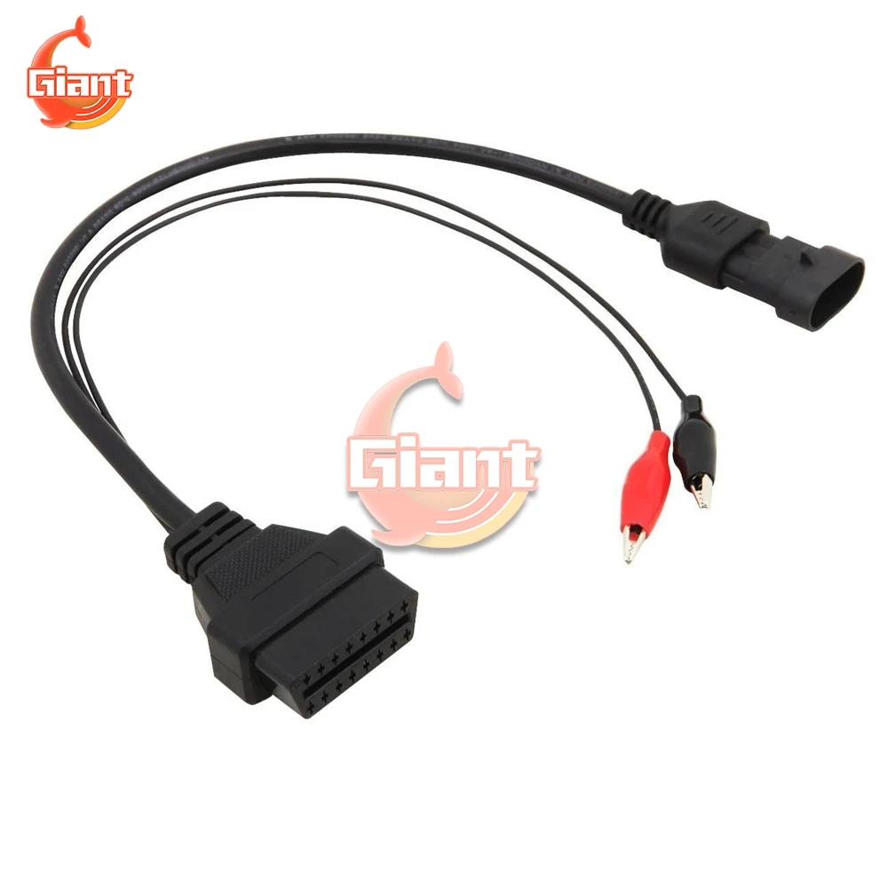 OBD2 Adapter Connector For Alfa Lancia Fiat 3 Pin to 16 Pin OBDII Obd-II Connector Auto Car Cable Fiat 3Pin Diagnostic Cable New