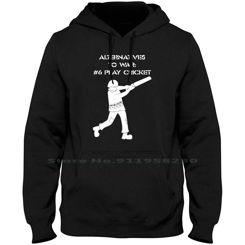 Alternatives To War Play Cricket Batting Anti War Stencil Tour Hoodie Sweater Cotton Alternative Anti War Stencil Cricket Alter