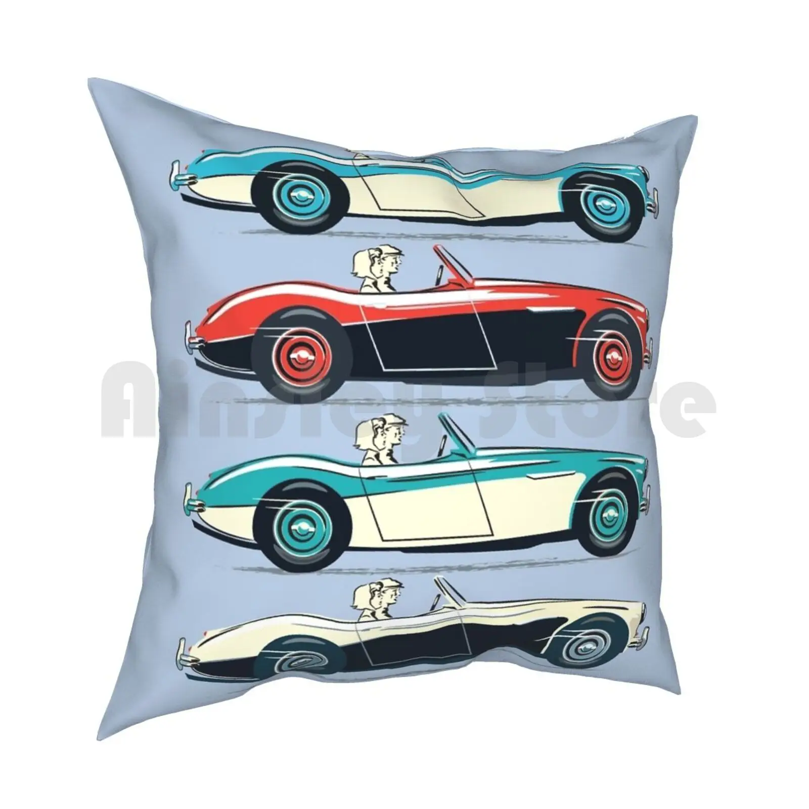 Ah 3000 And 100 / 6 In 1959 Launch Style Illustrations Pillow Case Printed Home Soft Throw Pillow 3000 100 6 60Th