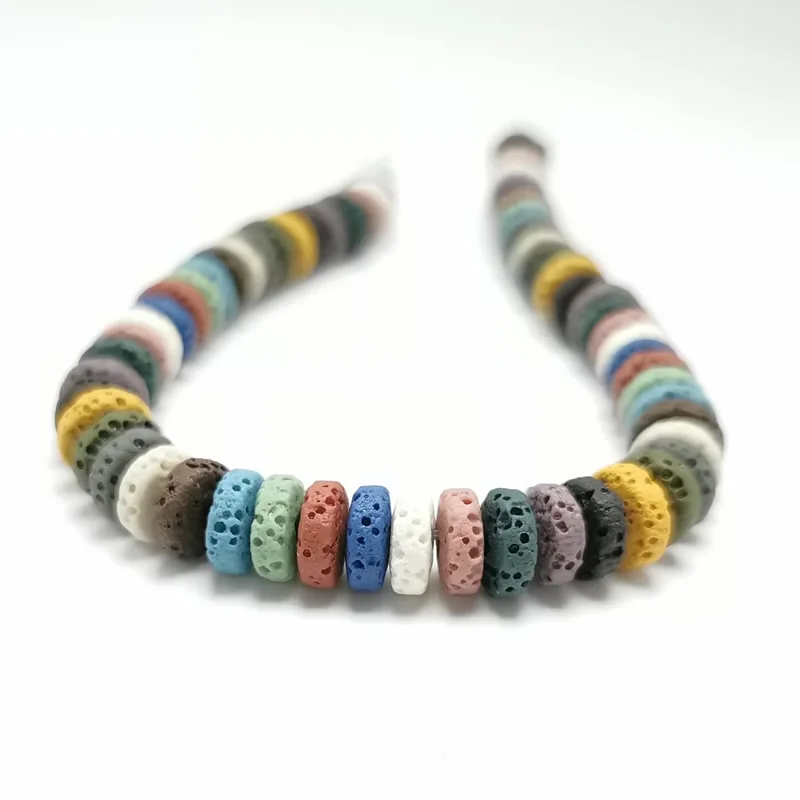 3X8/4X10mm Color Volcanic Lava Stone Spacer Beads Loose Beads Charms Rock Beads DIY for Jewelry Earrings Making Separated beads