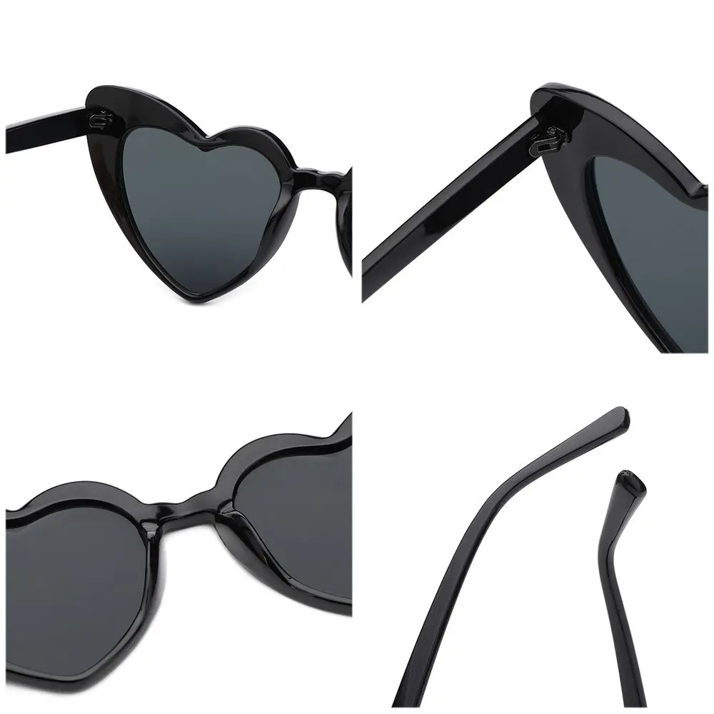 Fashion Clout Goggle Love Heart Sunglasses Heart-Shaped Sunglasses UV400 Protection Vintage Sunglasses Eyewear