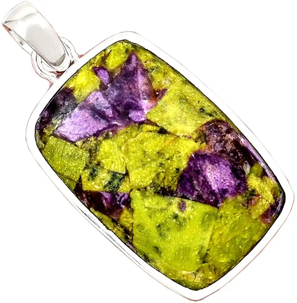 

Genuine STICHTITE Pendant 925 Sterling Silver, 46 mm, AP6770