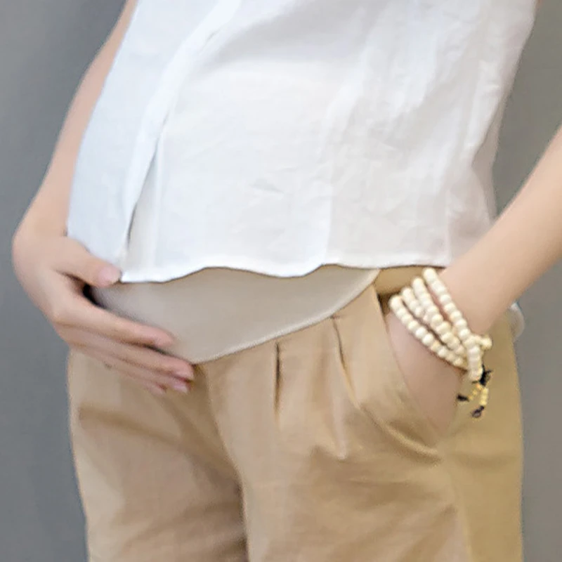 Maternity Belly Short Pants Summer Cotton Pregnant Women Shorts Pregnancy Short Trousers Adjustable Belly Clothes Korean Style