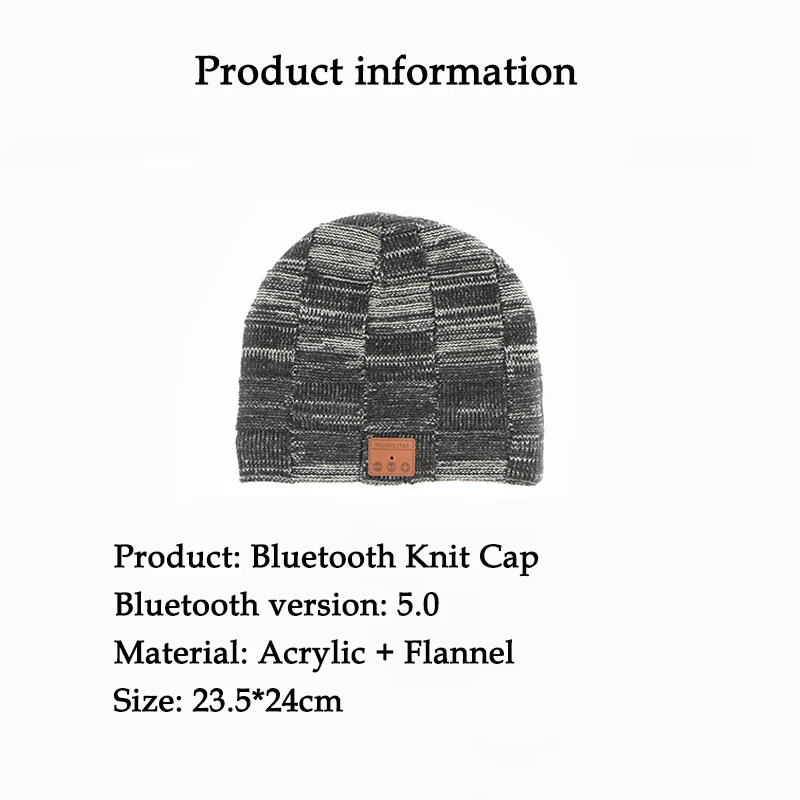 ฤดูหนาวหูฟังบลูทูธหมวกสเตอริโอกีฬาชุดหูฟังเพลงถักหมวกหมวกสนับสนุนแฮนด์ฟรีสายชาร์จ USB คริสต์มาสของขวัญ