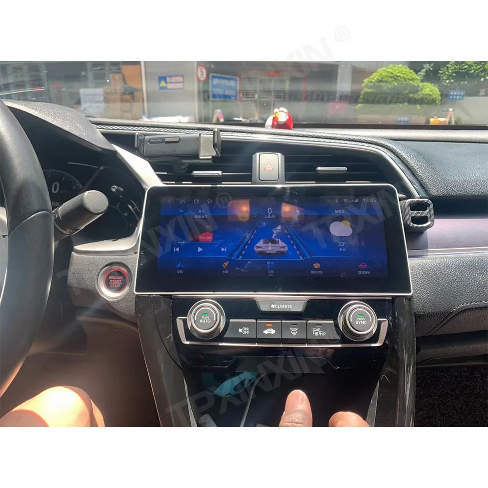 

10.25 inch For Honda Civic 2016-2021 Android 10 4+64GB Car GPS Navigation Auto Radio Tape Recorder Head Unit Stereo DSP 4G LTE
