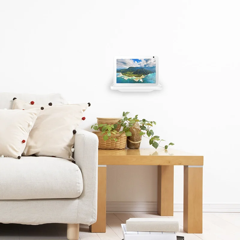 Support Mural PlusAcc Pour Echo Show 8 (1e/2e/3e Gén) - Étagère Murale Compacte Pour Google Nest, Bose, JBL Et Haut-parleurs Intelligents - Noir