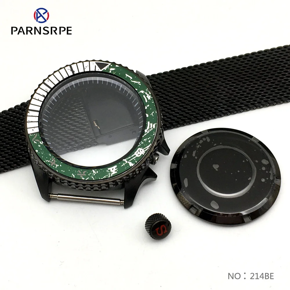 42mm watch Men's steel case black PVD case FITNH35A/36A/4R36A Movement stainless steel case Watch Accessories case