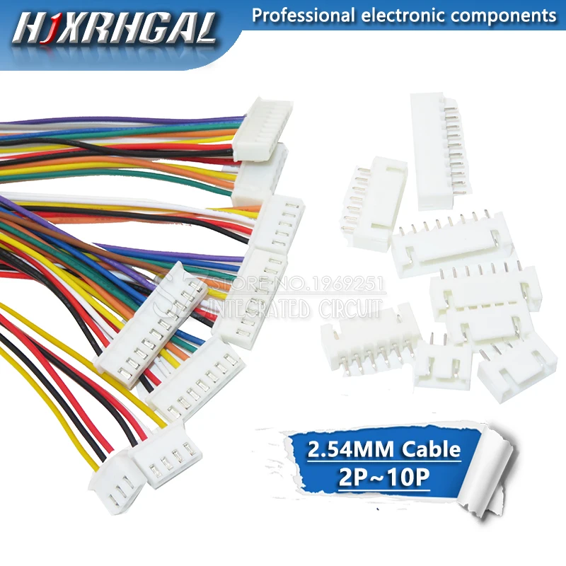 5Sets XH2.54 XH 2.54mm JST Wire Cable Connector 2/3/4/5/6/7/8/9/10 Pin Pitch Male Female Plug Socket 300MM Wire 26AWG