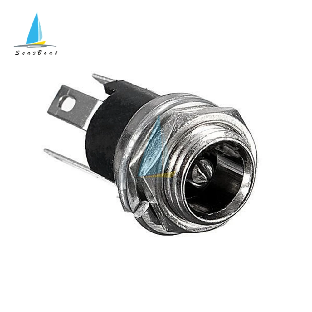 10Pcs 5.5Mm X 2.1Mm 5.5X2.1แหล่งจ่ายไฟ DC ปลั๊กตัวเชื่อมต่อโลหะแผง Mount Socket แจ็คปลั๊กอะแดปเตอร์ DC-022B DC-025M