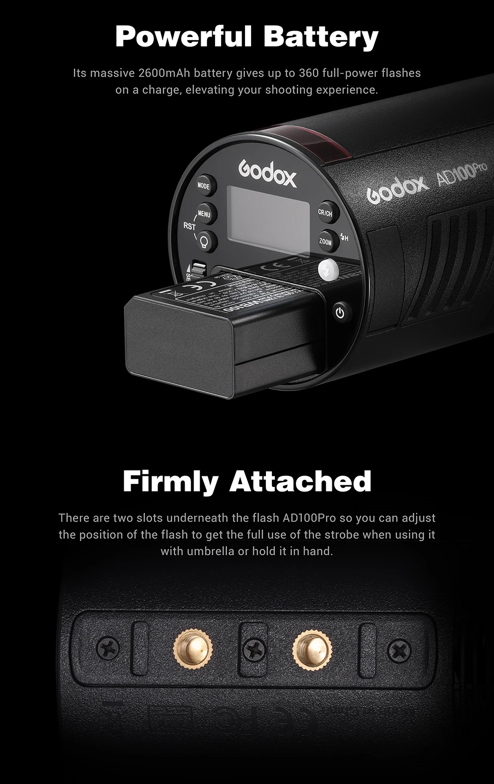 Godox AD100Pro 100Ws TTL 2.4G HSS 1/8000s ポケットフラッシュ