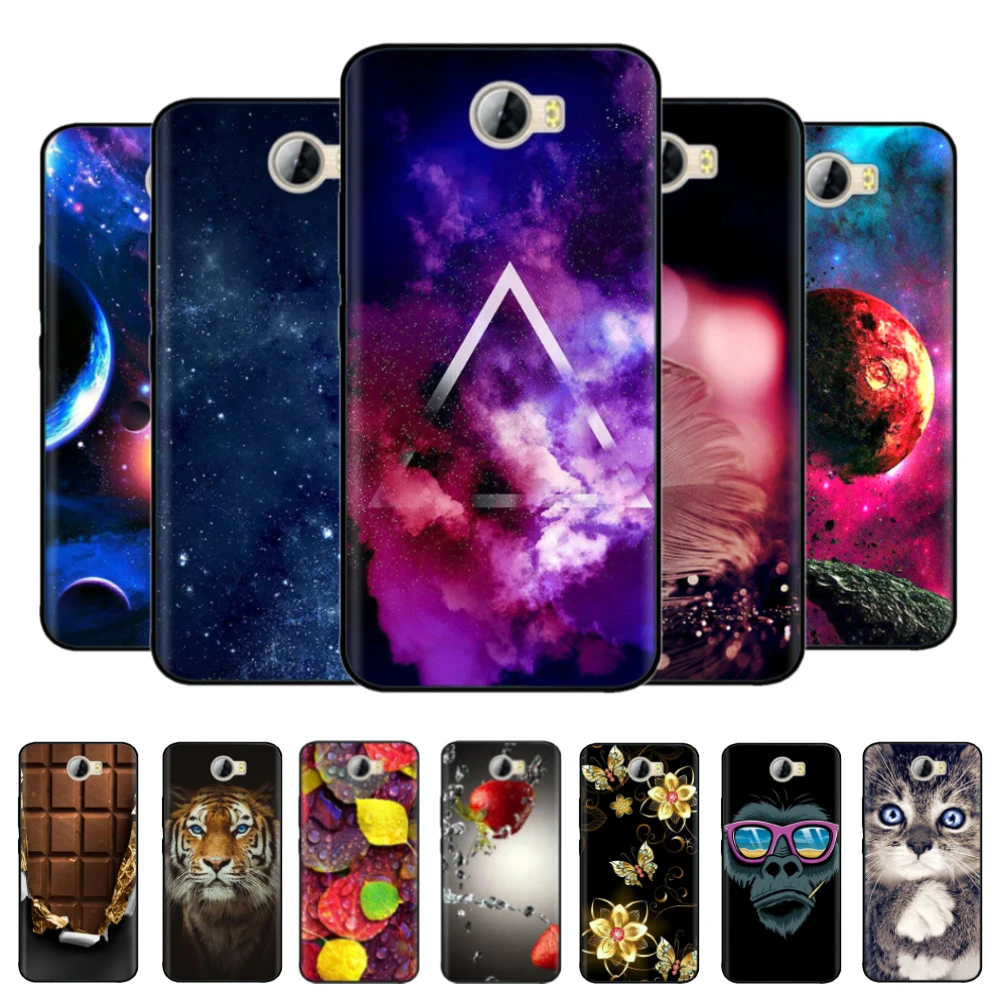 Dla honoru 5A LYO-L21 CUN-U29 skrzynka dla Huawei Honor 5A silikonowa tylna pokrywa dla Huawei Y5 II Y5II Cartoon TPU przypadku telefonu kwiat