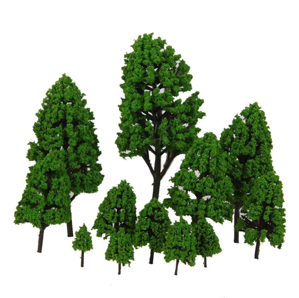 12pcs 2.5-16cm Mixed Model Trees for Model Train Diorama, DIY Crafts, Wargames Scenery or Building Scenics Miniature Tree