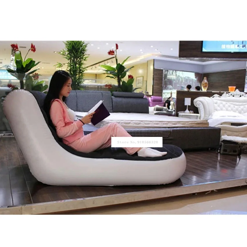 Sofá cama inflable A806 en forma de L, cama individual portátil para exteriores, sofá perezoso para el hogar con bomba eléctrica para el hogar + almohada, nuevo