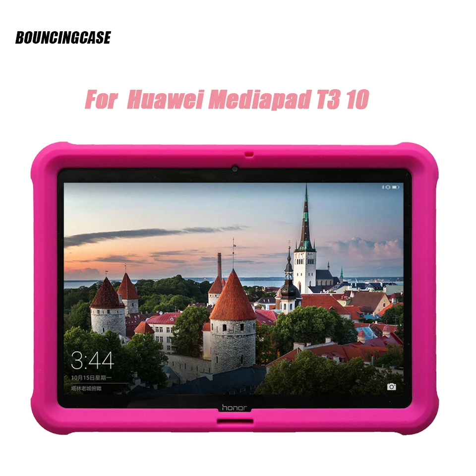 Bumper For Huawei MediaPad T3 10 Case AGS-W09 L09 9.6 inch Tablet Kids-Friendly Shockproof Silicone Rugged Cover Sleeve