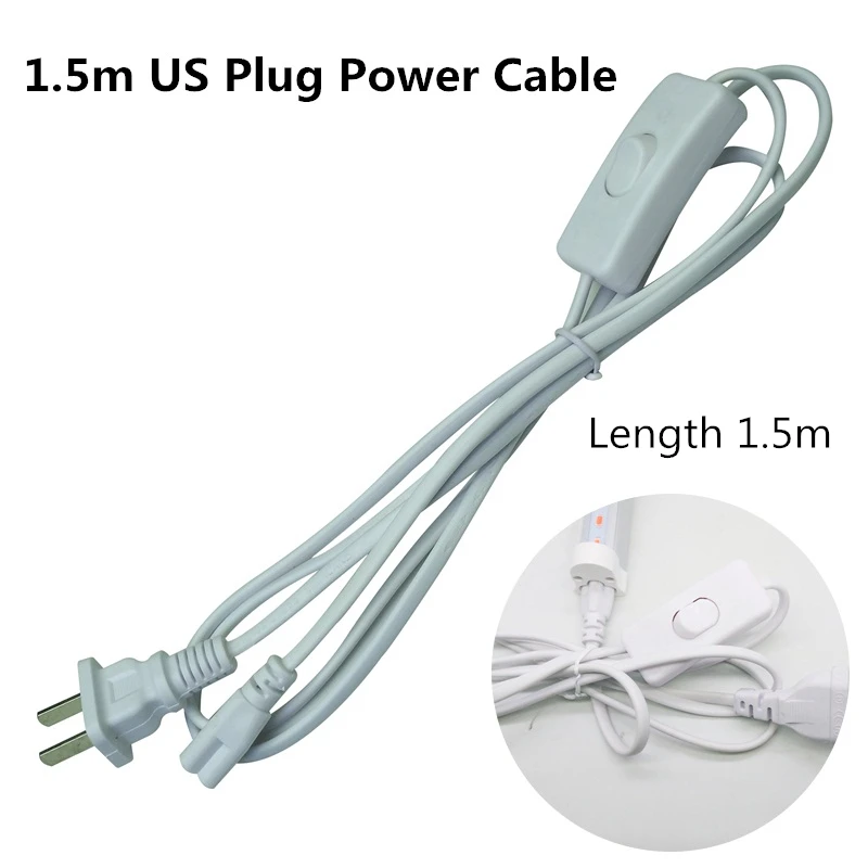 ReBlue Grow Light EU US Plug Power Cable Grow Lamp Connect Cables