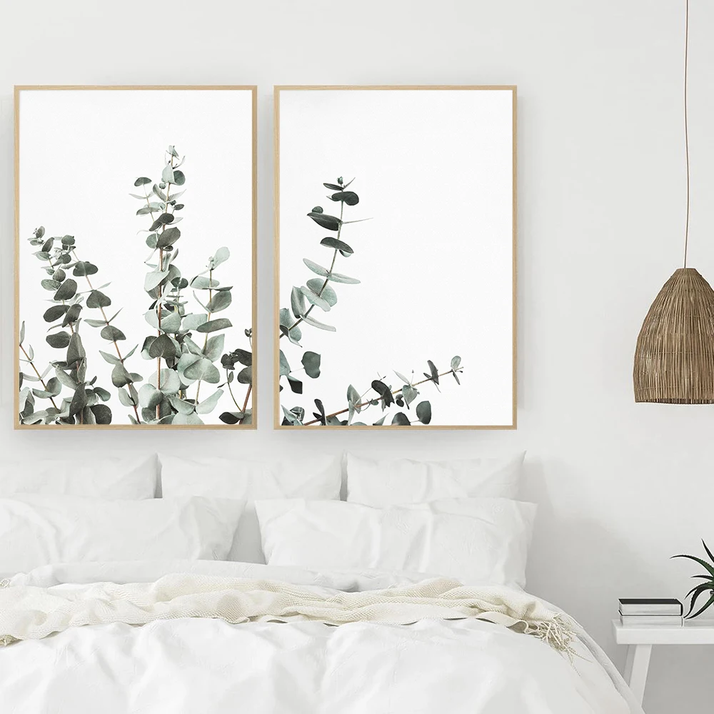 Nordic Style Eucalyptus Posters Green Botanical Canvas Painting Farmhouse Wall Art Pictures for Living Room Home Decor No Frame