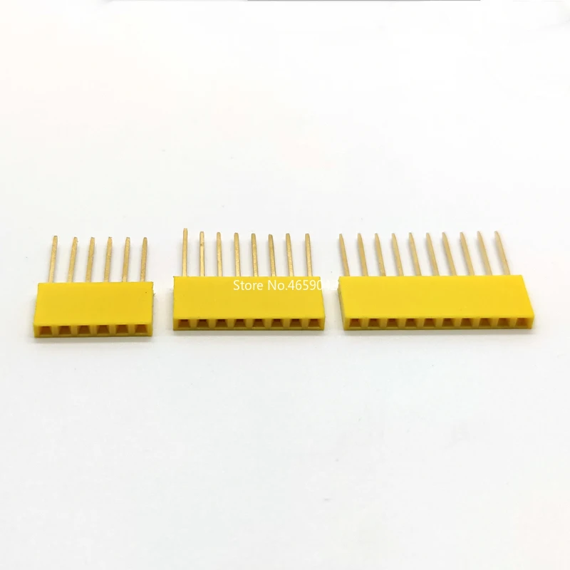 10PCS 2.54mm Stackable Long Legs Female Header 2/3/4/5/6/8/10/15P Single Row Connector Multicolor Socket for Arduino PCB