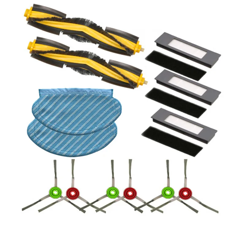 New Main Brush Hepa Filter Side Brush, Mop Cloth Set para Ecovacs Deboot OZMO N7 920 950 T5 T9 Yeedi 2 Híbrido, Peças sobressalentes