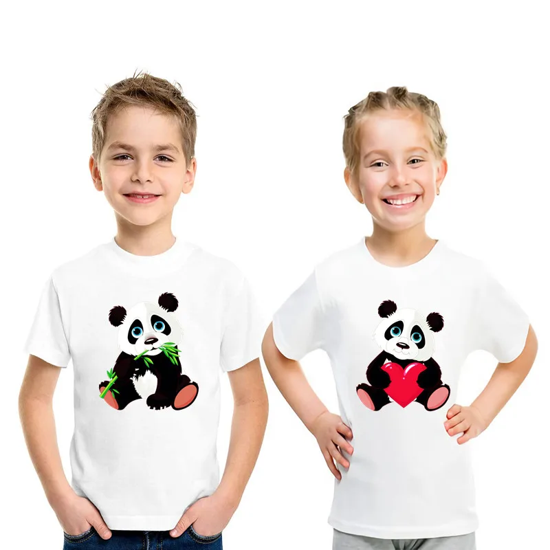 

Summer New Kids T shirt Cute Kawaii Panda Cartoon Animals Print Funny T-shirts Baby Girls Boys Clothes Children Tops,HKP5390