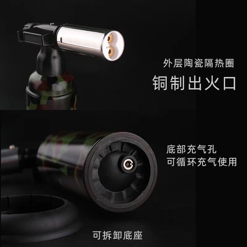 New Kitchen Spray Gun Torch Lighter Turbo Jet Outdoor Windproof Double Flame Camping BBQ Lighters Big Firepower Inflatable Gas