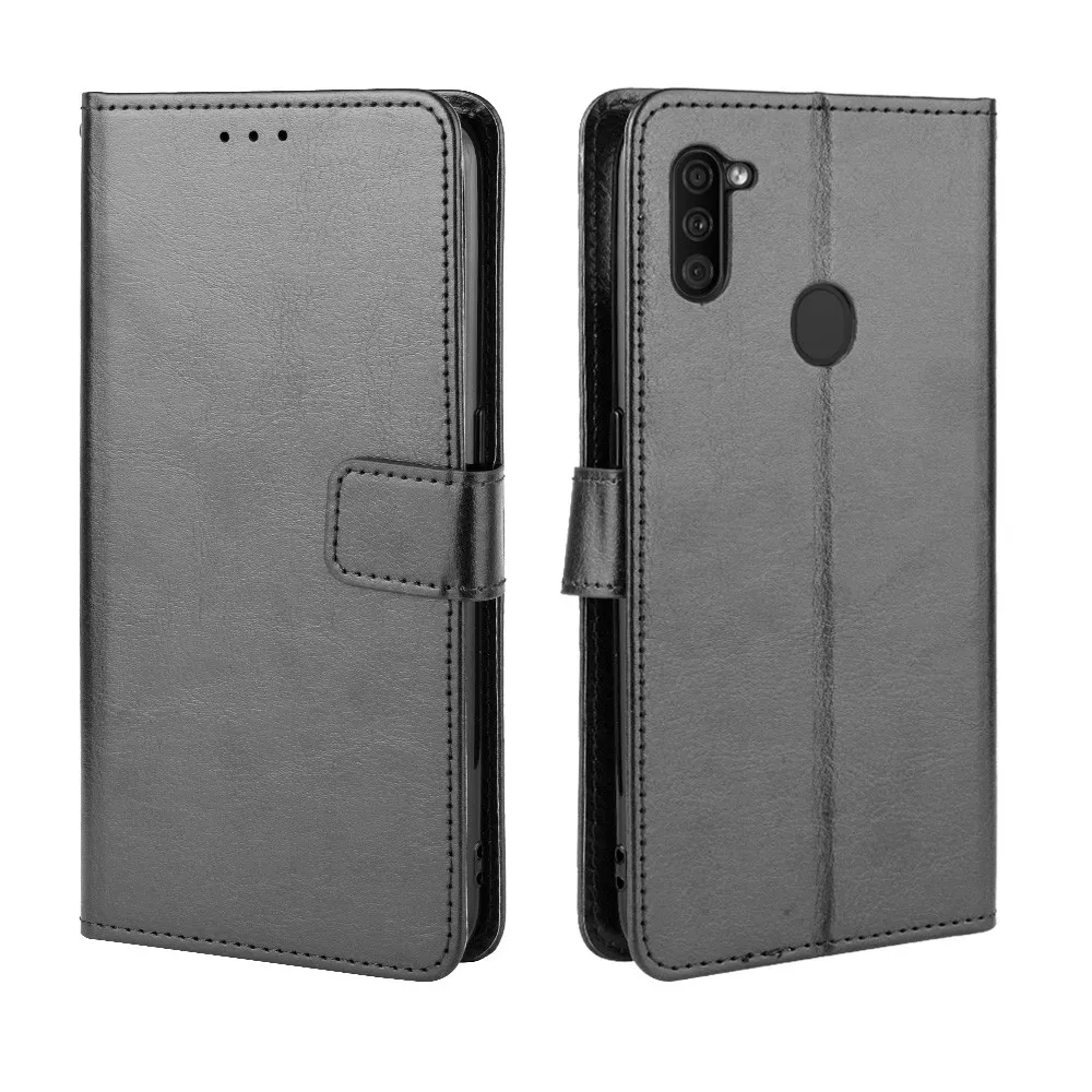 Coque portefeuille en cuir PU à rabat, étui résistant aux chocs pour Samsung Galaxy A11 SamsungA11 SM-A115F