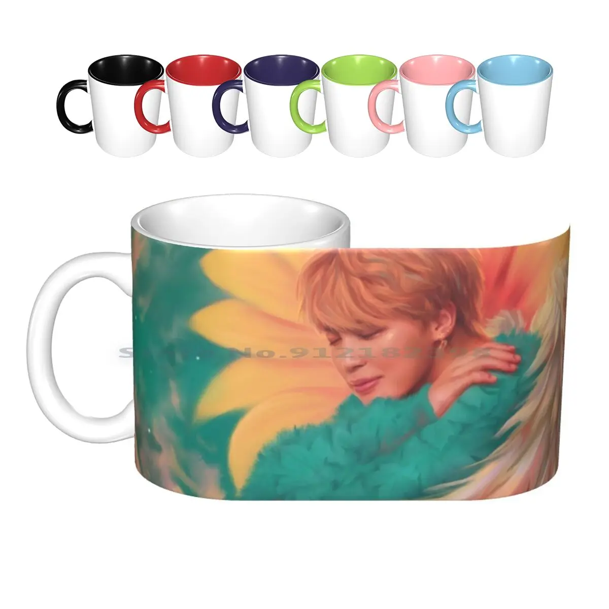 Jimin “angel” Ceramic Mugs Coffee Cups Milk Tea Mug Kpop Fanart Fanart Army Jimin Park Jimin Serendipity Love Yourself Her Jin