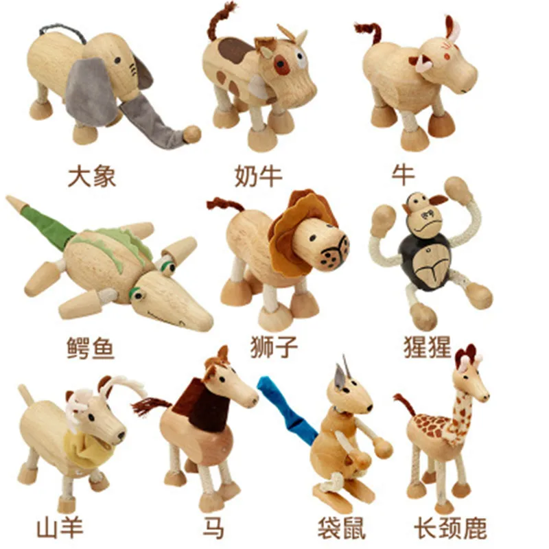 Baby Mini  Montessori Farm Animal Educational toy Wooden 3D  Sound Wooden Sensory Jigsaw Brain Training Crafts Learning Toy Gift