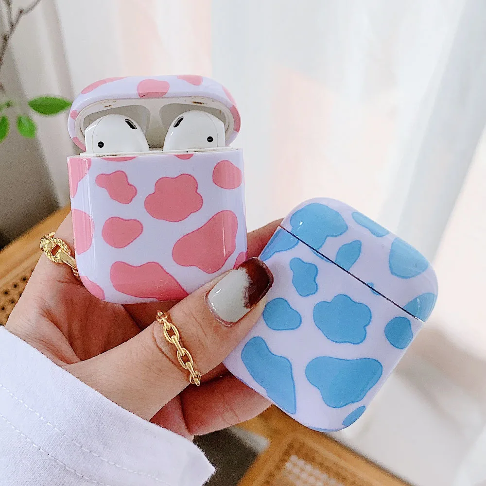 بقرة زيبرا نمط حقيبة سماعة الاذن ل AirPods 2 1 الصلب سماعة رأس مزودة بتقنية البلوتوث صندوق الغطاء الواقي ل AirPod 1 2 حالات هدية السنة الجديدة