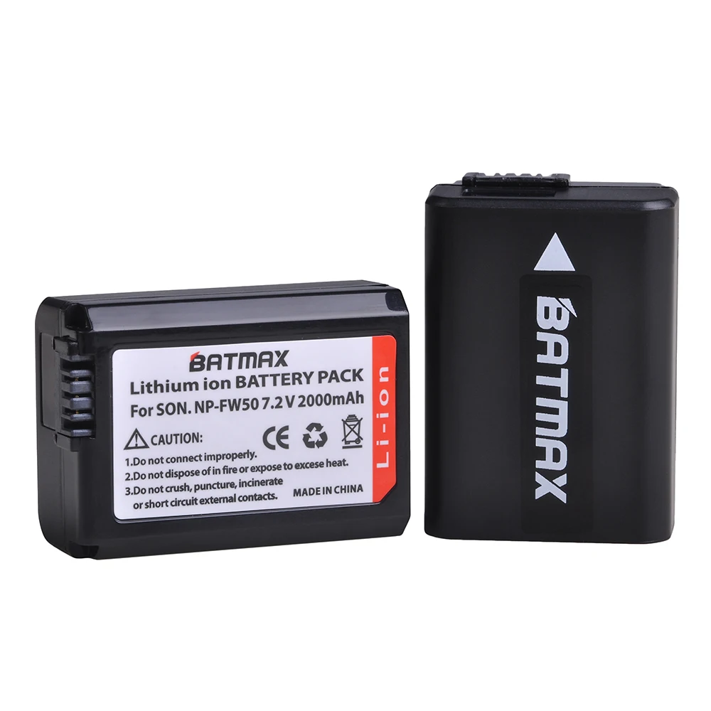 Bateria Bamtax 2000mAh NP-FW50 fw50 + podwójna ładowarka LED do Sony ZV-E10 A5000 A6000 NEX 5T 5R 5TL 5N 5C 5CK A7R A7 F3 3N 3CA55 A37