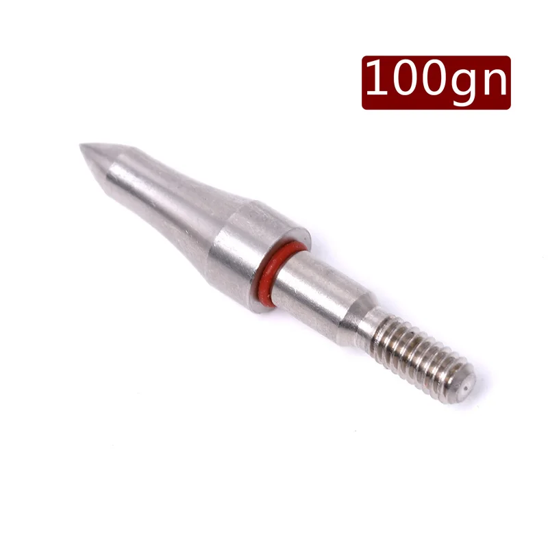 3/6/12/24pcs 75/100/125/150/175/200/250/300gn Stainless Steel Arrow Point Tip Broadhead Head ID6.2mm OD7.6/7.9mm Archery Arrow