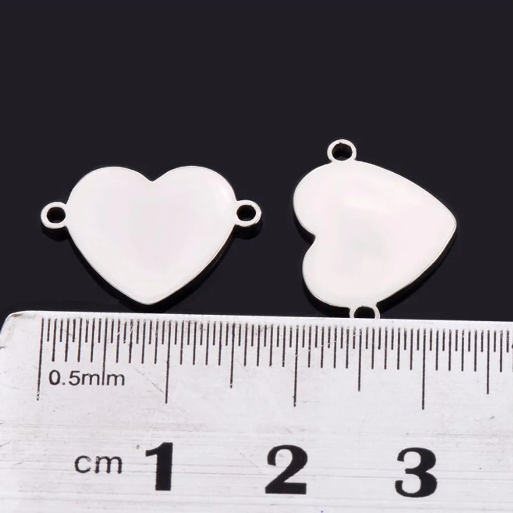 Großhandel 10 Stück Edelstahl kleine Herz Armband Halskette Anschlüsse handgemachte Charm Zubehör DIYSchmuckherstellung Komponenten – Detail 7