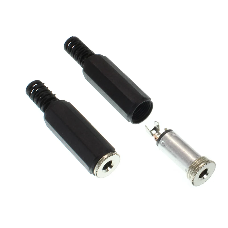 3.5mm Mono/stereo Audio Socket Connector Female Welding Jack Cold Pressure Solderless Socket Electric Adapter DIY