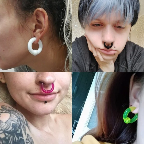 00G Acrylic Captive Bead Ring Ear Plug, Body Jewelry