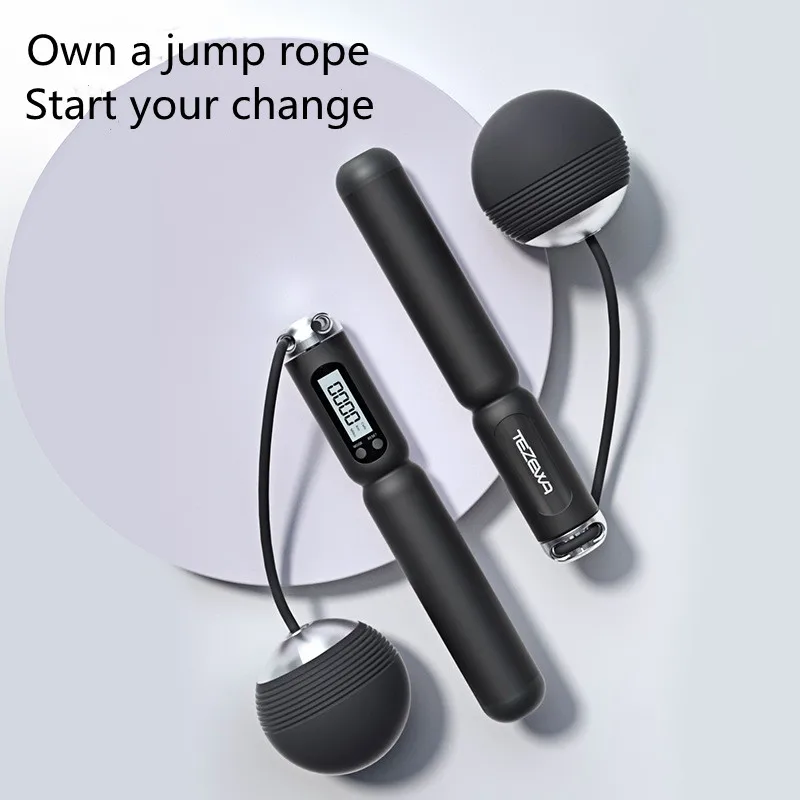 Cordless Rope Skipping Smart Electronic Counting Fitness Exercise Fat Burning Cordless Ball Weight Skipping Rope Free Shipping