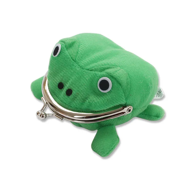 Wholesale 20Pcs Frog Coin Purse Keychain Cute Cartoon Flannel Wallet  Key Coin holder Cosplay Plush Toy School Prize Gift