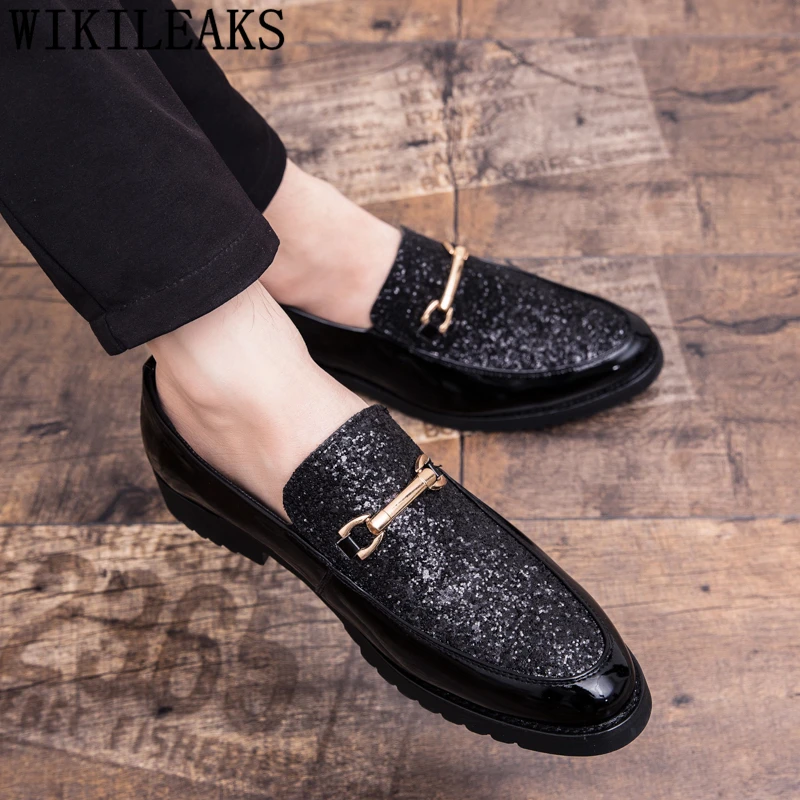 Party Shoes Men Classic Coiffeur Slip Dress Designer Shoes Men 2024 Glitter Dress Luxury Office Shoes Men Formal Black Dress