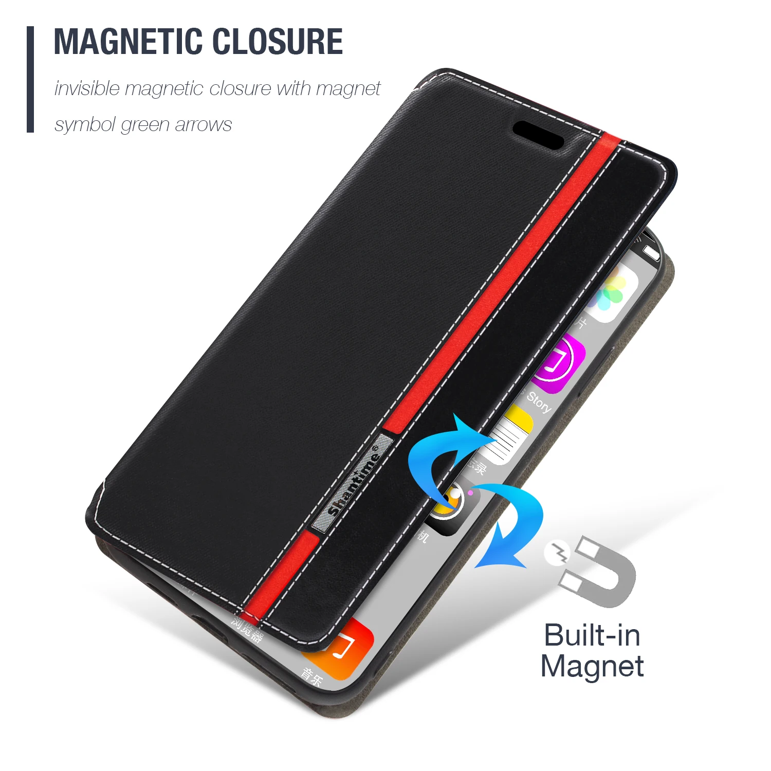 For BlackBerry DTEK50 Case Fashion Multicolor Magnetic Closure Leather Flip Case Cover with Card Holder For BlackBerry Neon