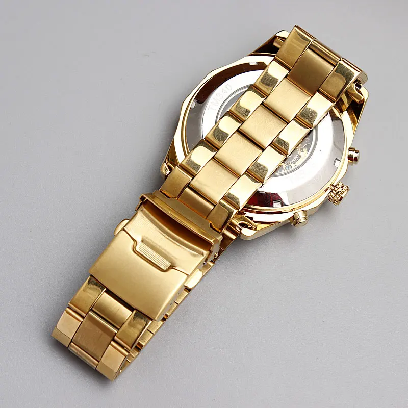 Gorben Zilver/Goud Roestvrij Staal Band Steampunk Casual Automatische Skelet Mechanische Horloges Mannen Mannelijke Polshorloge