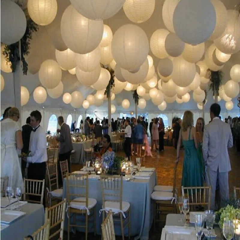 1pcs 10cm-40cm White Chinese Round Paper Lanterns Hanging Lamps Festival Home Wedding Decoration Party supplies lanterns 4style