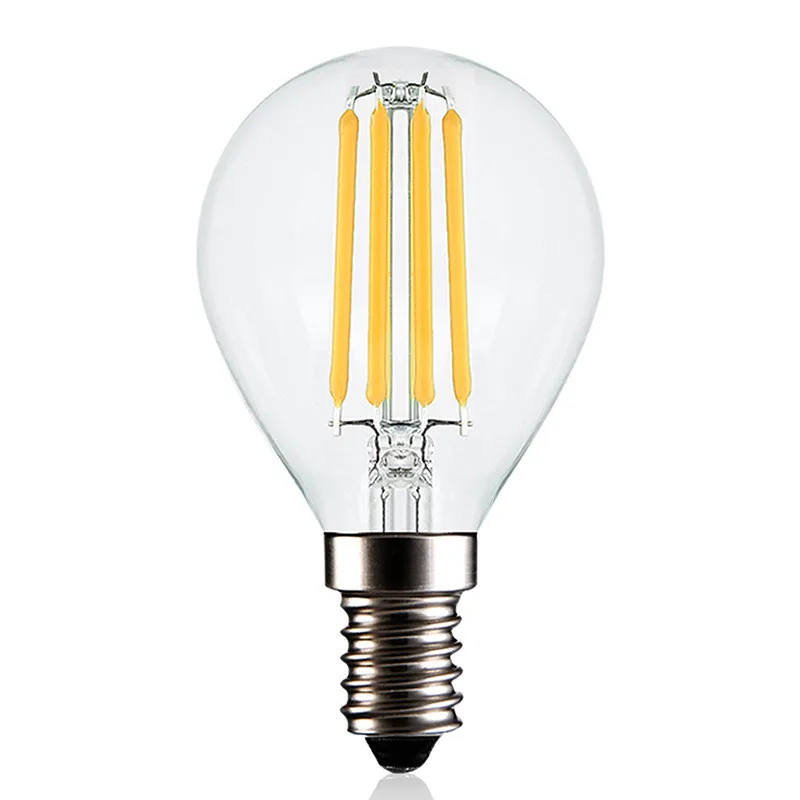 Ampoule LED à Filament, Boule de Verre, Lampe Edison Antique Rétro Vintage, E14 G45 AC 220V 2W 4W 6W 8W