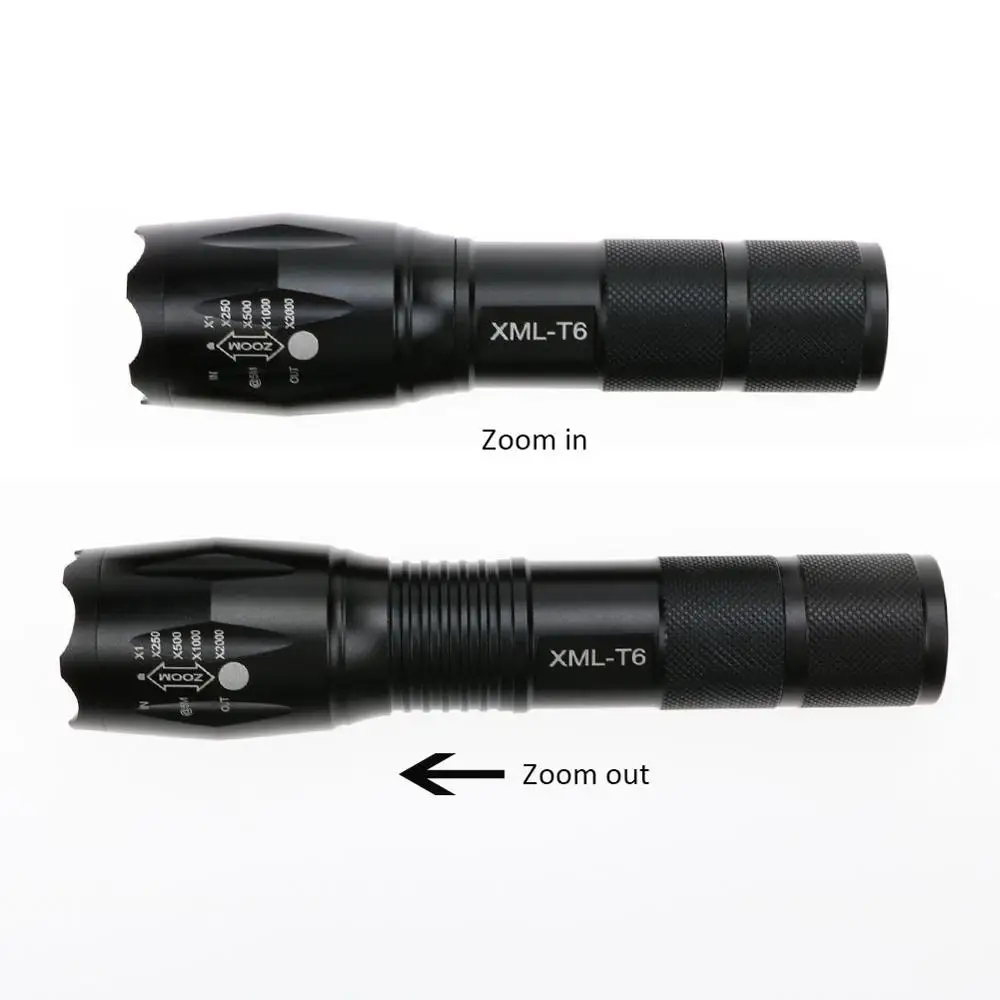 XML T6 Led Flashlight Portable Telescopic Tactical Torch Lanterna Tactical Flashlight Zoomable Waterproof Outdoor Camping Bike