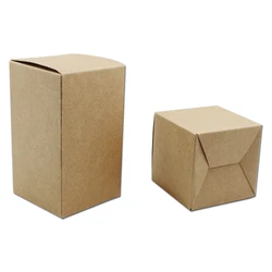 20Pcs Brown Kraft Paper Foldable Box for Wedding Gift Soap Craft Candy Chocolate Snack Jewelry DIY Packaging Recyclable Pack