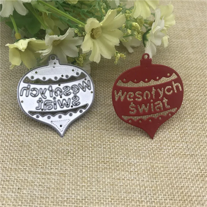 Christmas Bauble Metal cutting dies  mold Round hole label tag Scrapbook paper craft knife mould blade punch stencils dies