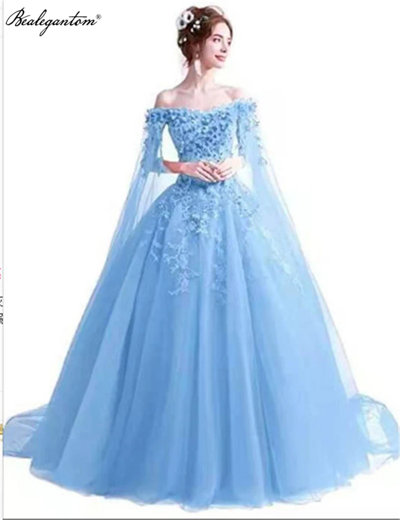 Bealegantom Blue Quinceanera Dresses Appliques Sweet 16 Prom Party Gown Debutante Vestidos De 15 Anos Stock Size 2-14 QD1321