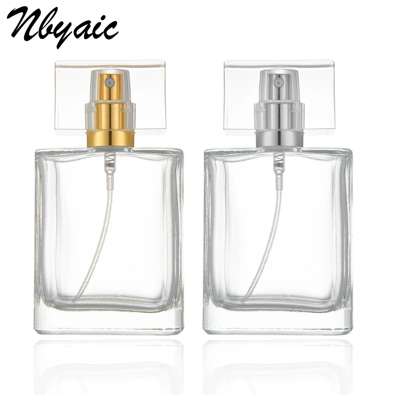 Nbyaic 50pcs perfume bottle 30ml 50ml clear glass sub-bottling portable high-end cosmetics empty bottle spray fine mist bottle