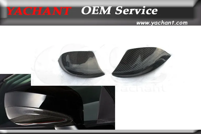 Car-Styling Full Carbon Fiber Side Mirror Caps 2Pcs Fit For 2008-2015 R35 GTR GTR-R35 CBA DBA VS Style Side Mirror Under Cover